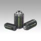 Spring plungers with slot and ball, steel, with thread lock