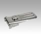 Latches, steel or stainless steel, with adjustable metal plate hooks for up to 4000N, fastening holes concealed, long version, Form B, with lock