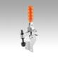 Toggle clamps vertical with angled foot and fixed clamping spindle