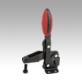 Toggle clamps vertical with flat foot and adjustable clamping spindle