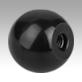 Ball knobs, smooth, DIN 319 enhanced, Form C, with molded thread