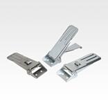 Latches, steel or stainless steel, with adjustable metal plate hook for up to 4000N, fastening holes visible, long version