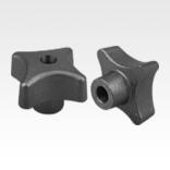 Palm grips DIN 6335, grey cast iron, Form B, drilled through