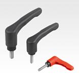 Clamping levers ECO, plastic with external thread, threaded pin stainless steel