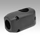 Tube clamps, plastic T-angle for round tubes, multi-part