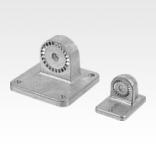 Tube clamps swivel base aluminium, with sunken teeth