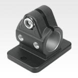 Linear actuator connector clamps, flange