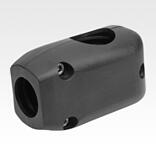 Tube clamps, plastic T-angle for round tubes, multi-part