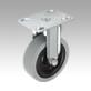 Steel plate fixed castors with standard solid rubber tyres, heavy duty version