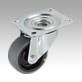 Steel plate swivel castors, electrically conductive with rubber tread, standard version