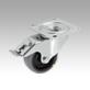 Steel plate swivel castors with stop-fix, electrically conductive with rubber tread, standard version
