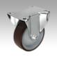 Steel plate fixed castors with abrasion resistant polyurethane tread, standard version