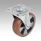 Steel plate swivel castors with elastic solid rubber tread, medium load version