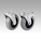 Steel plate swivel castors, with soft rubber tyres and bolt hole