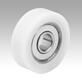 Guide rollers, plastic, cylindrical with and without stainless steel pin - Form A