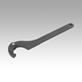 Hinged hook hook wrench with lug