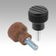 Knurled knobs biopolymer with external thread