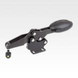 Schnellspanner antistatisch horizontal mit waagrechtem Fuß und verstellbarer Andruckspindel