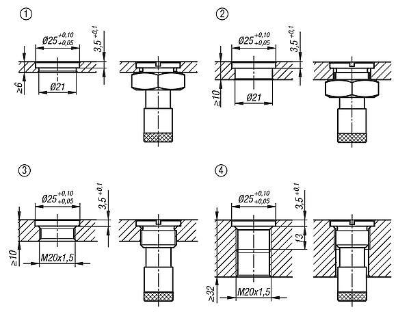 Ball lock bushes with twist lock