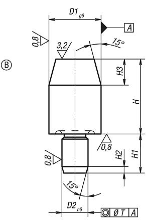 Cylindrical locating pins, Form B