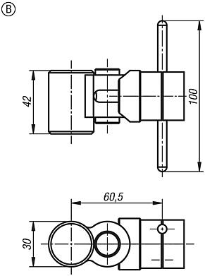 Workpiece stops, magnetic, Form B, with joint