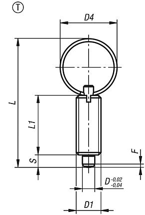 Indexing plungers, steel or stainless steel, without collar, with stainless steel pull ring, no locknut
