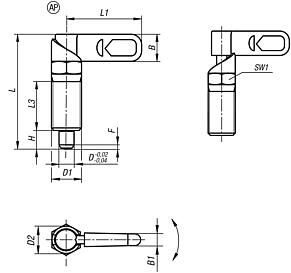 Cam-action indexing plungers with thread lock, without grip cap or nut, Form AP