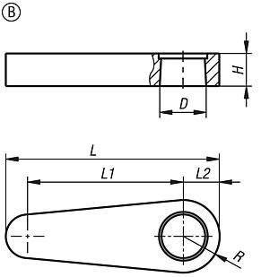 Upínací rameno pro otočný upínač, hydraulické, provedení B