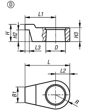 Upínací rameno pro otočný upínač, hydraulické, provedení D