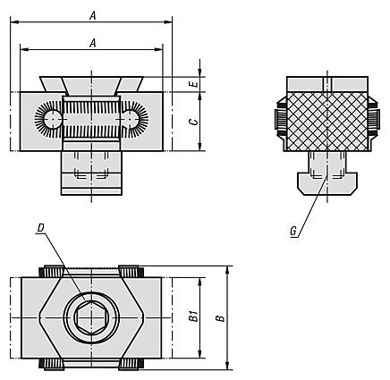 Wedge clamps, steel, with machining allowance, jaw facesground or serrated