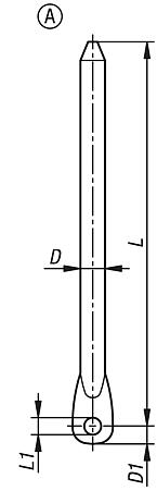 Round rods, steel for swivel grip, Form A