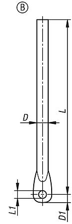 Round rods, steel for swivel grips. Form B