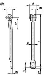 Round rods, steel for swivel grips. Form C