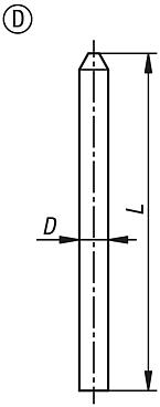 Round rods, steel for swivel grips. Form D