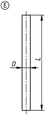 Round rods, steel for swivel grips. Form E