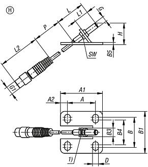 Status sensors, stainless steel with bracket, Form H, for horizontal toggle clamps
