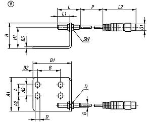 Status sensors, stainless steel with bracket, Form V, for vertical toggle clamps
