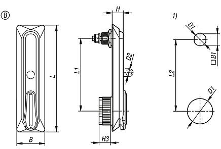 Swivel grips, plastic for profile cylinder lock, Form B