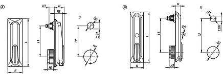 Swivel grips, plastic for profile cylinder lock.