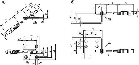 Status sensors, stainless steel with bracket for toggle clamps