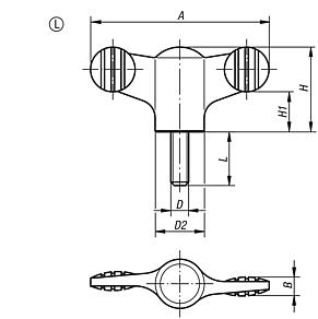 Wing grips antistatic with external thread