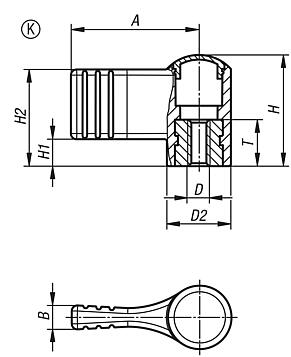 Wing grips, one-sided with cap