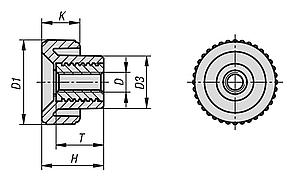 Knurled nuts plastic, antistatic