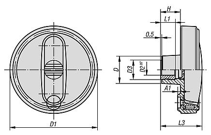 Handwheels, plastic - inch