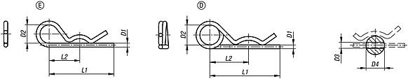 R-clips similar to DIN 11024