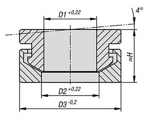Spherical washers and conical seats combined steel or stainless steel, similar to DIN 6319
