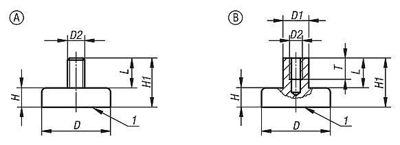 Magnets shallow pot with thread hard ferrite