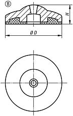 Levelling feet plates ECO, Form B