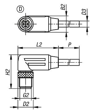 Connectors with screw fitting, Form D