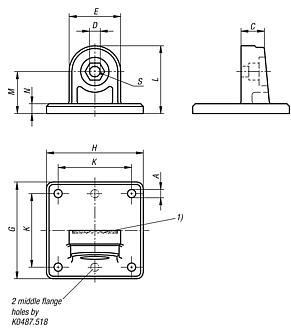 Tube clamps swivel base aluminium, with sunken teeth
